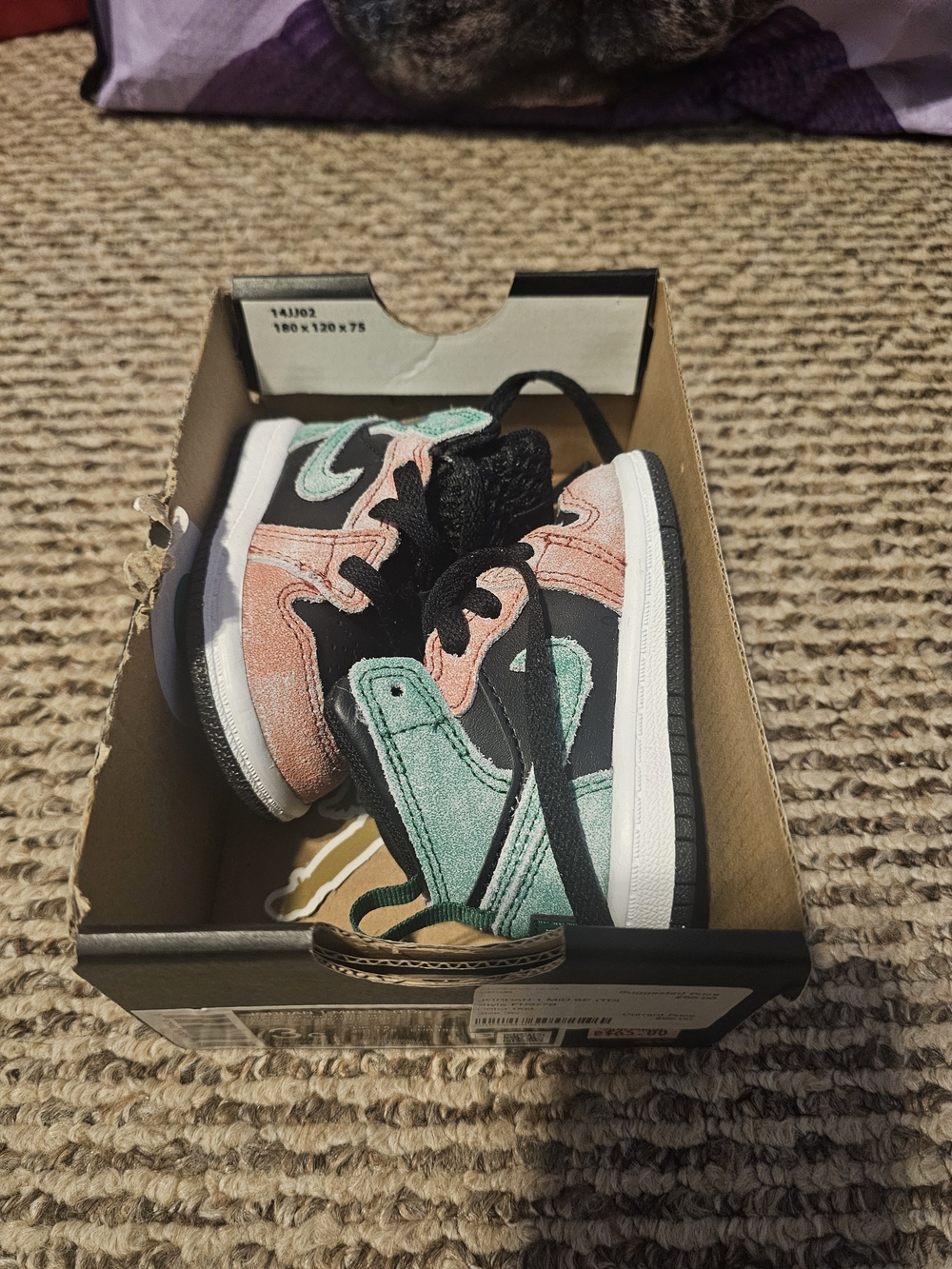 Kids Coral & Mint Green Colorblock Sneakers - Comfortable Everyday Shoe